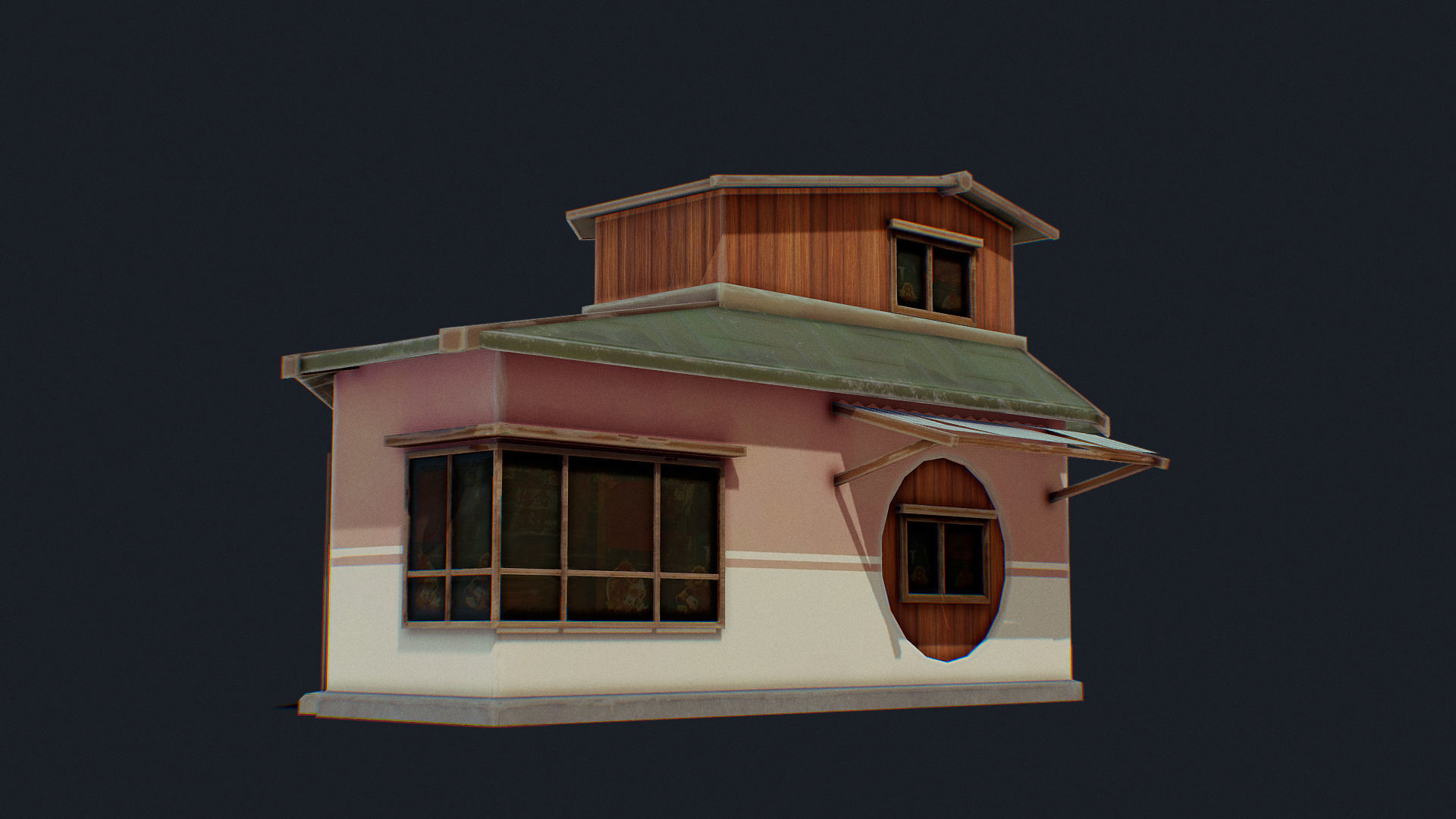 House of Color D Green Low-poly 3D model_8