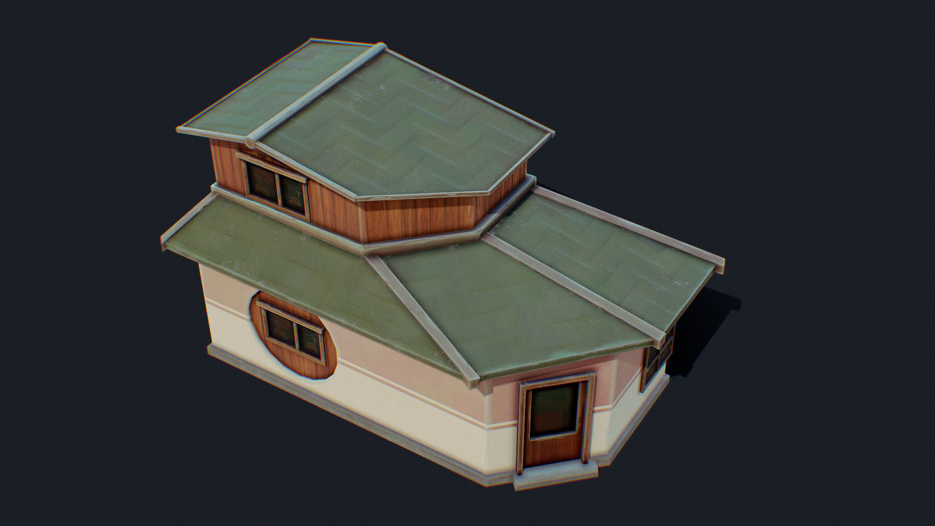 House of Color D Green Low-poly 3D model_13
