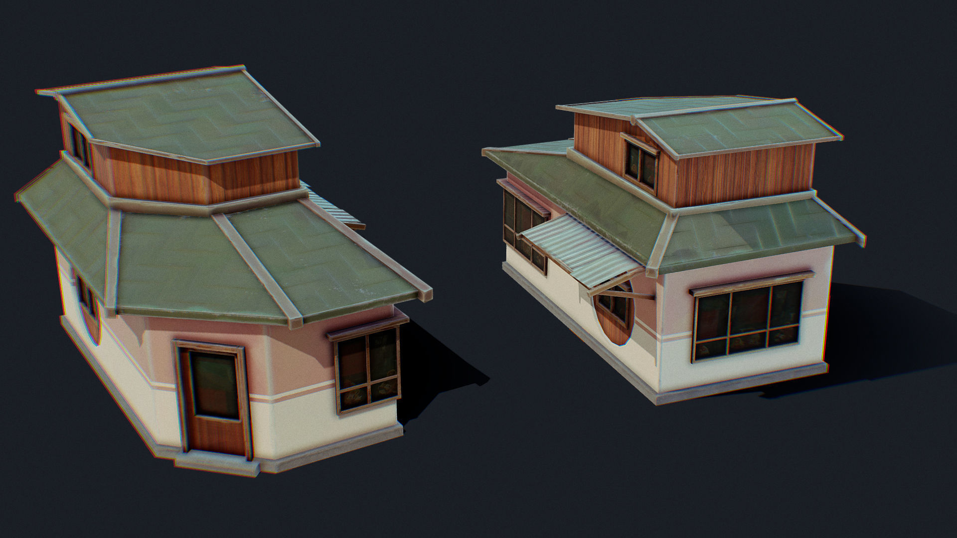 House of Color D Green Low-poly 3D model_5