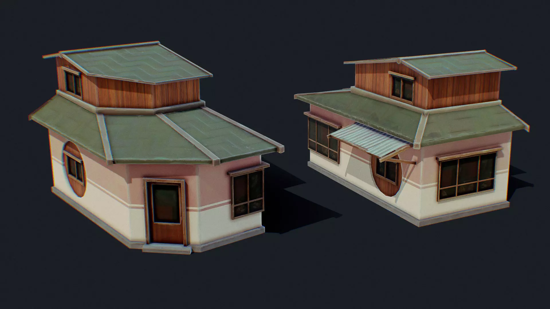 House of Color D Green Low-poly 3D model_0