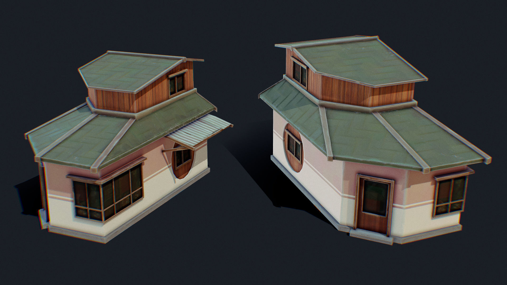 House of Color D Green Low-poly 3D model_1