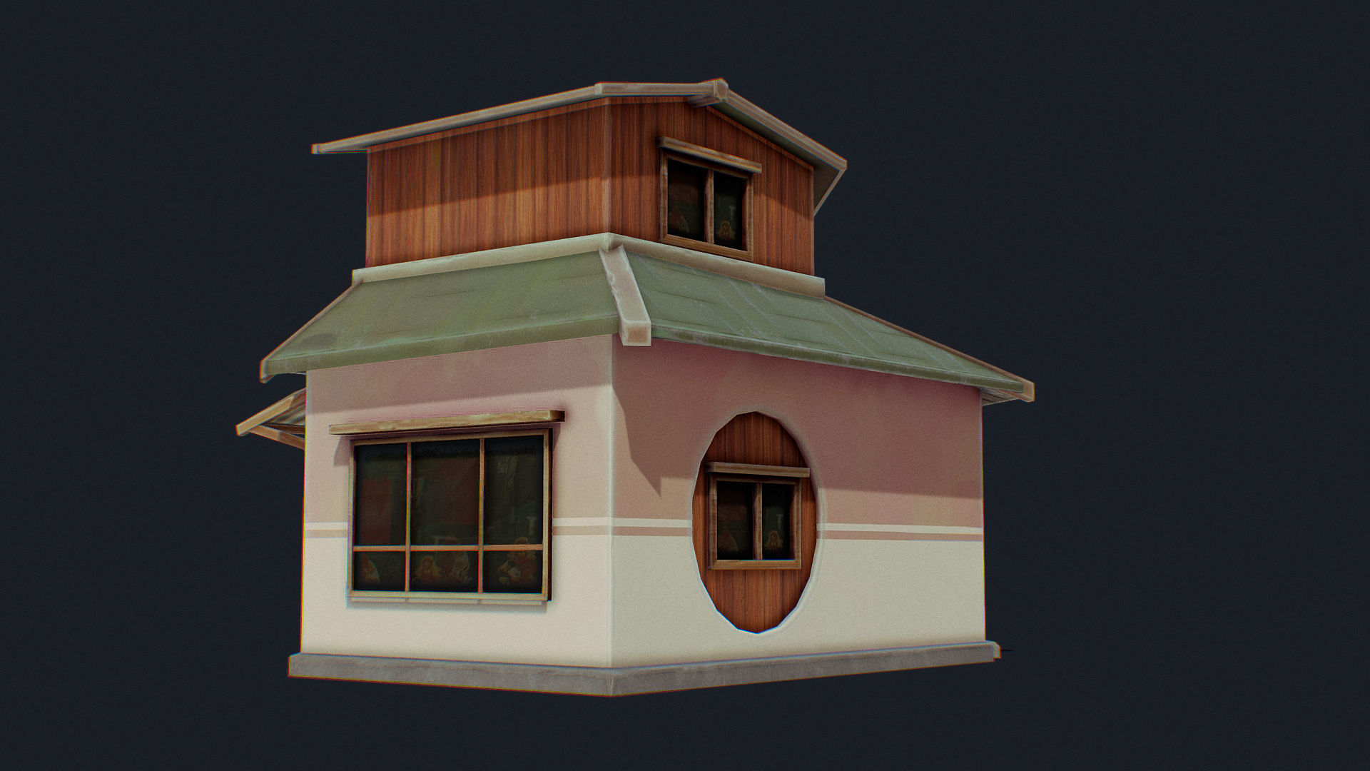 House of Color D Green Low-poly 3D model_10
