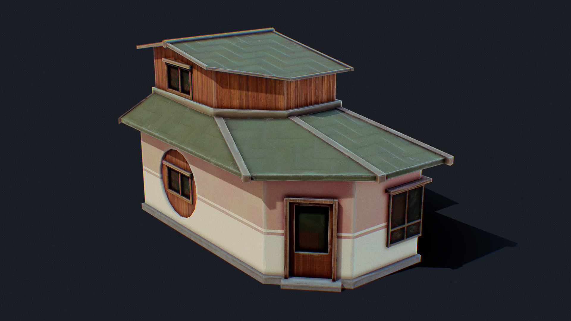 House of Color D Green Low-poly 3D model_12