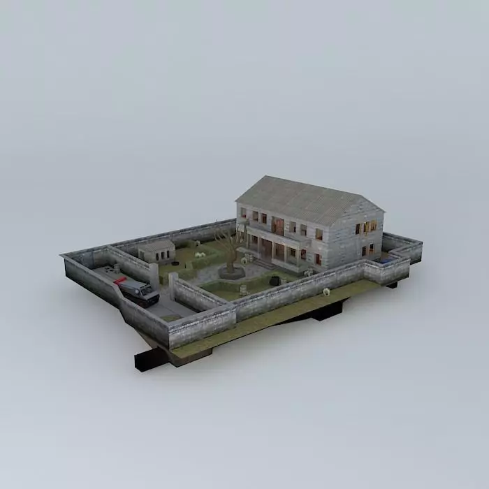 Mansion map low poly Free 3D model