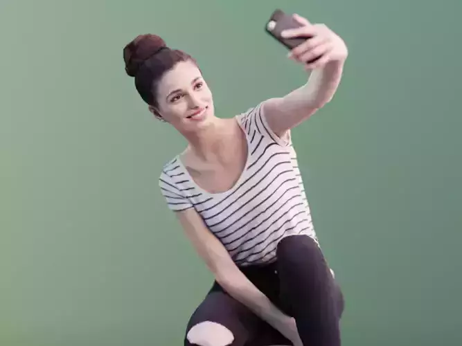 Myriam 10006 - Casual Girl Selfie Low-poly 3D model