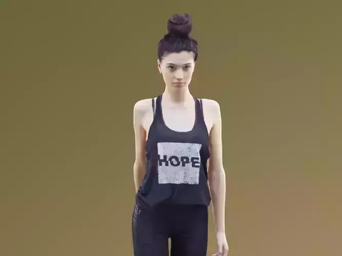 Myriam 10003 - Sport Girl stretching Low-poly 3D model