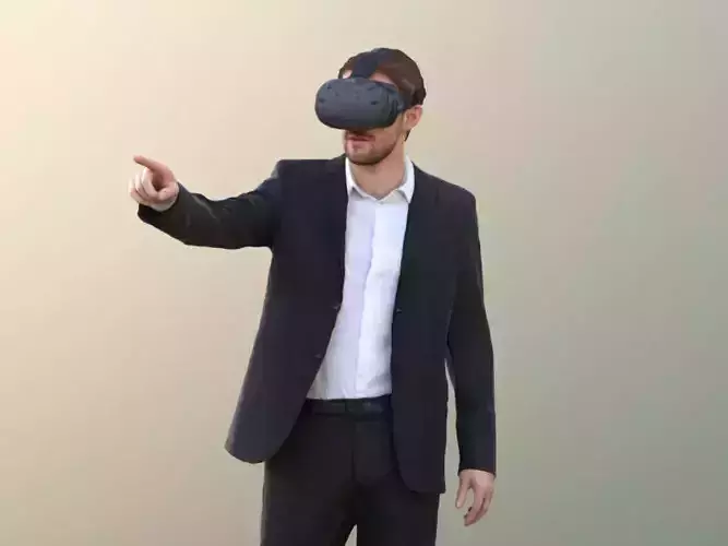Kennth 10027 - Business VR Man Low-poly 3D model
