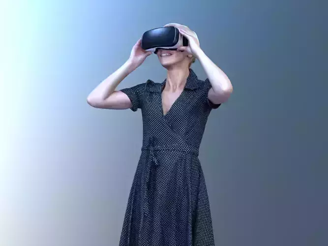 Ina 10020 - Standing Casual VR Girl Low-poly 3D model