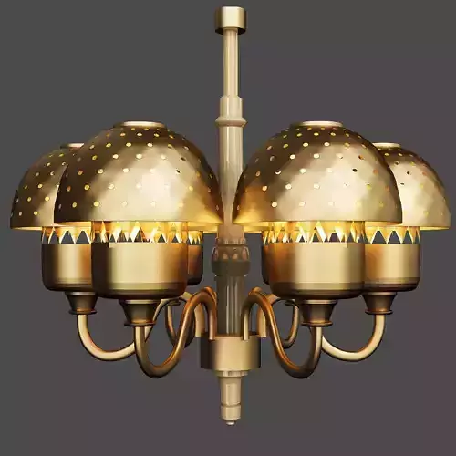 PAIR OF CHANDELIER IN BRASS HANS AGNE JAKOBSSON 3D model