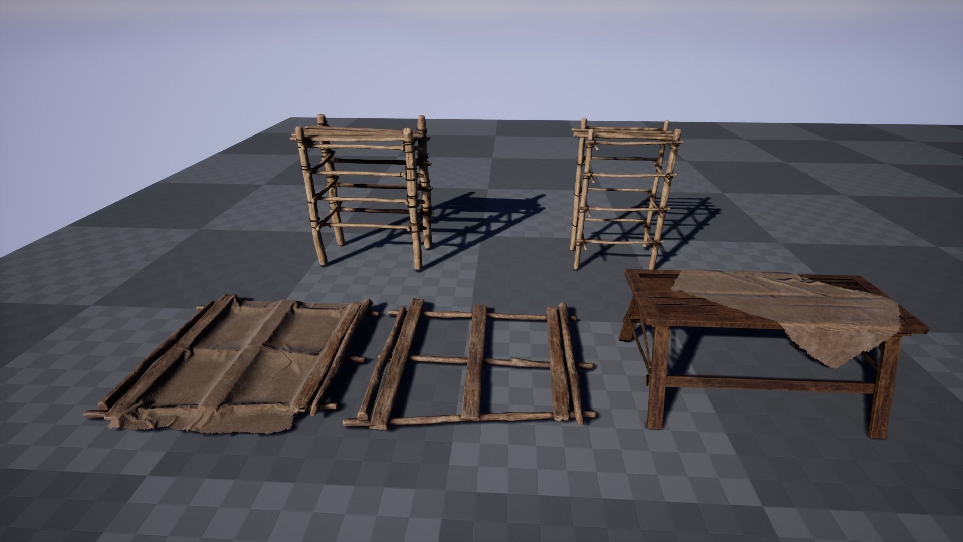 Clay Pottery Market Low-poly 3D model_6