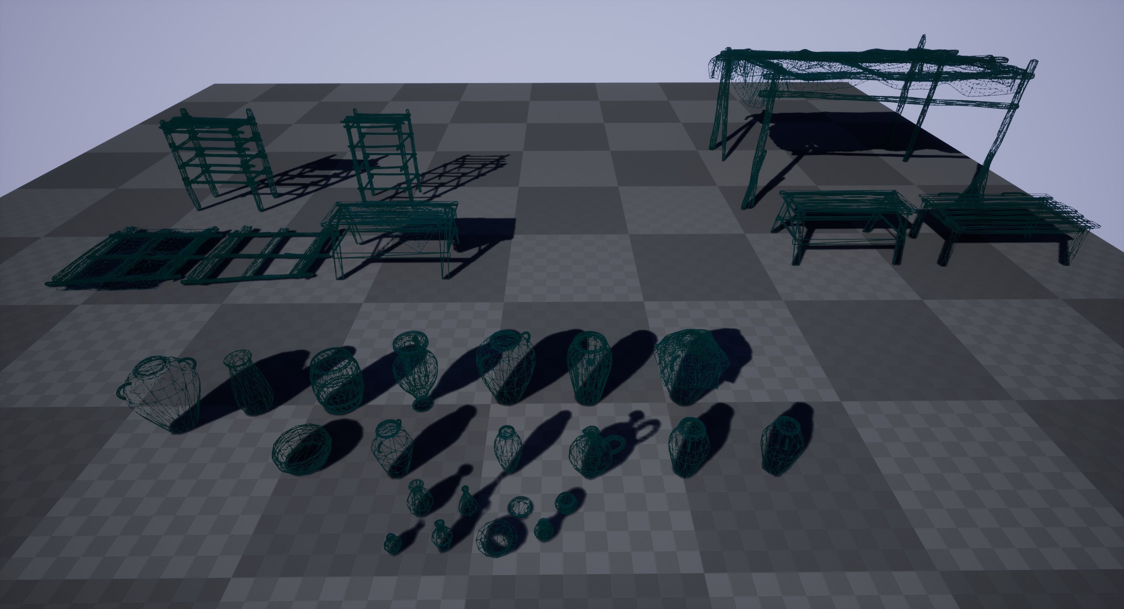 Clay Pottery Market Low-poly 3D model_9