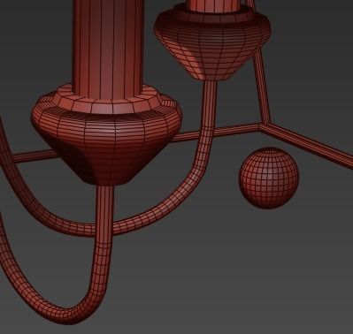 Comsylvan 4 light chandelier cprod 3D model_2