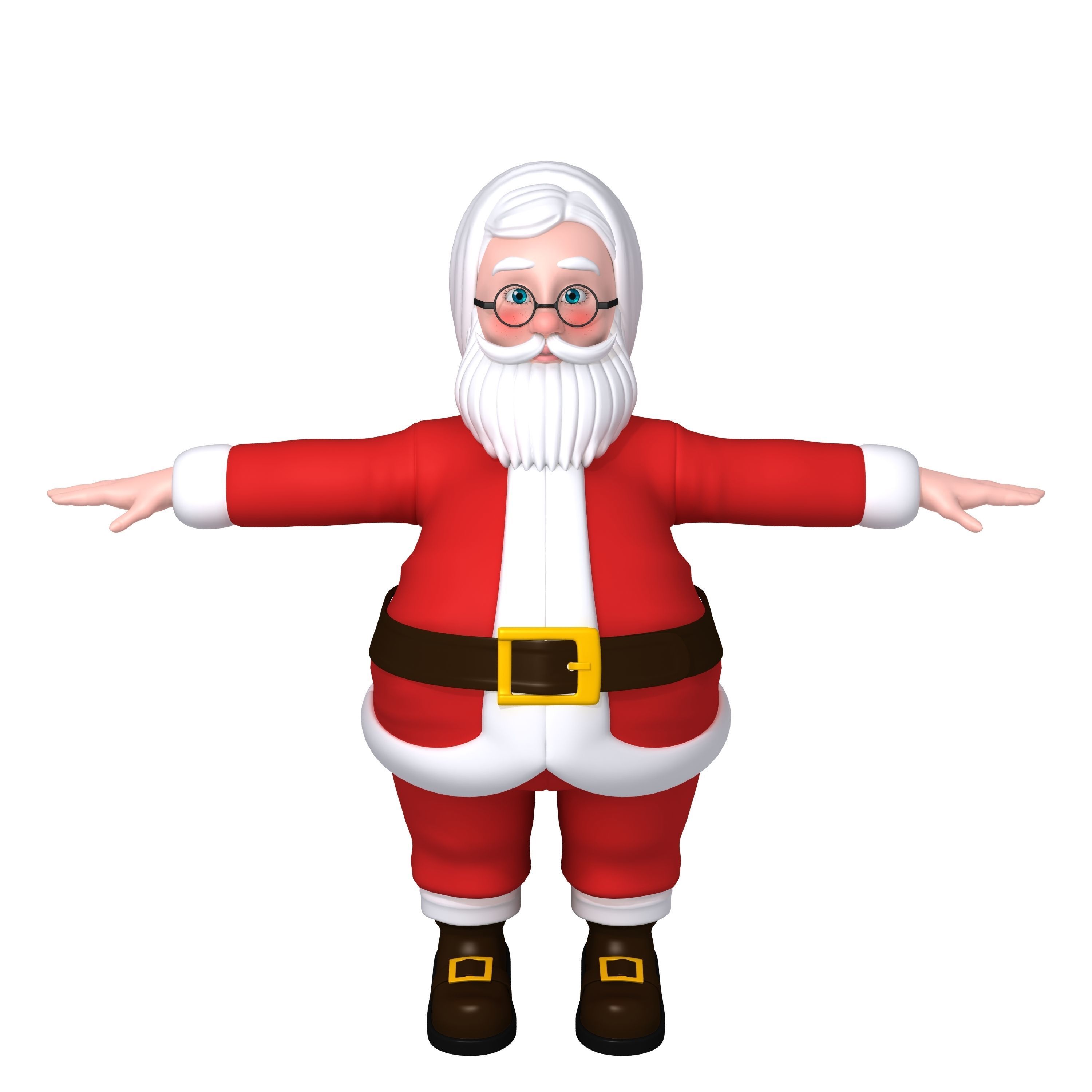 Santa Claus Cartoon 3D model_19