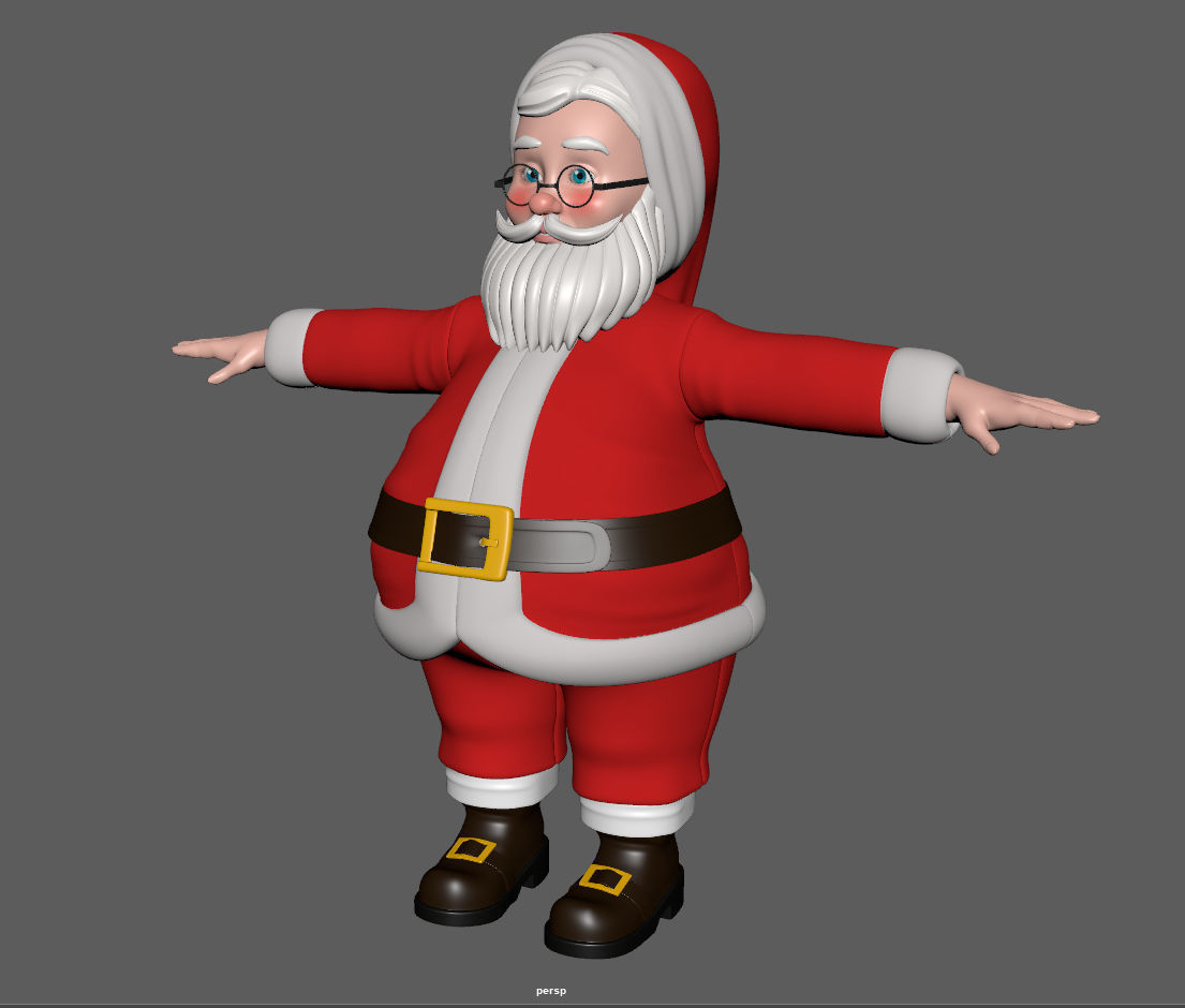Santa Claus Cartoon 3D model_13