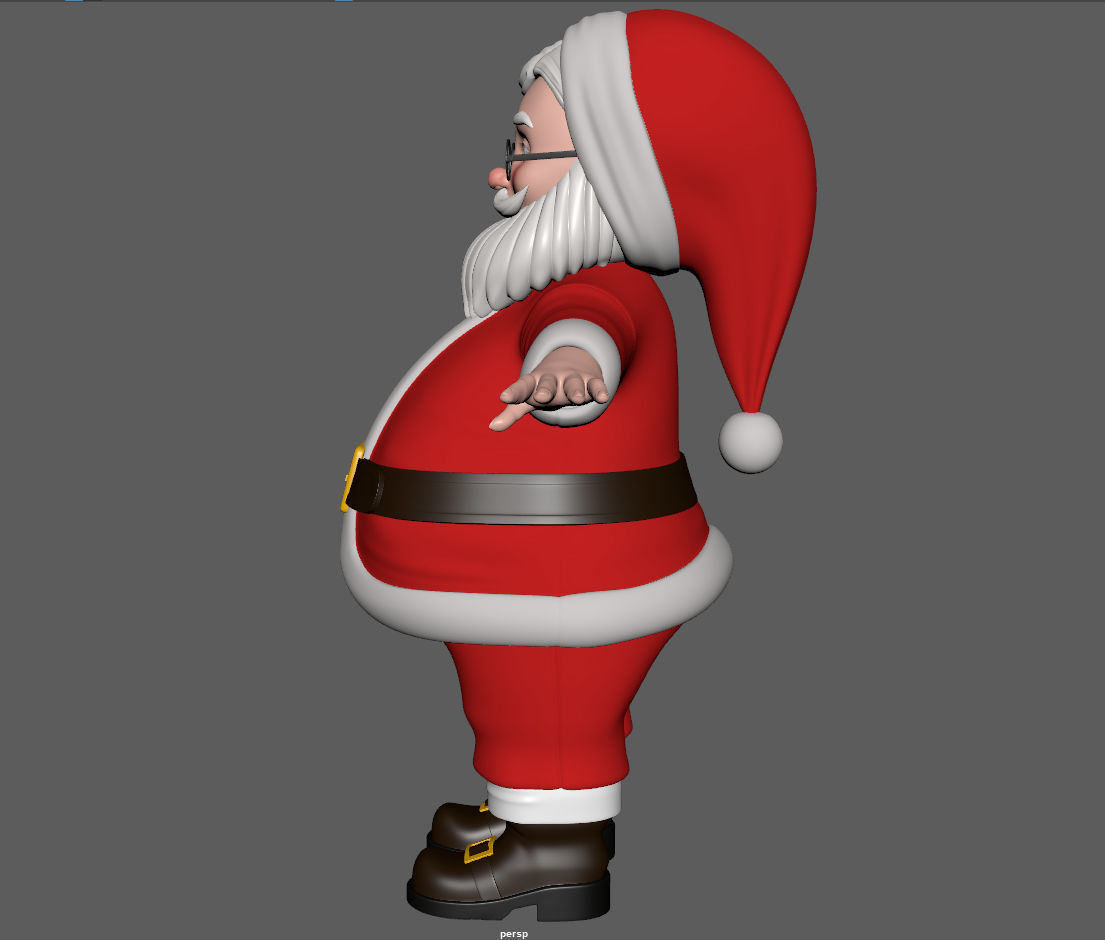 Santa Claus Cartoon 3D model_11