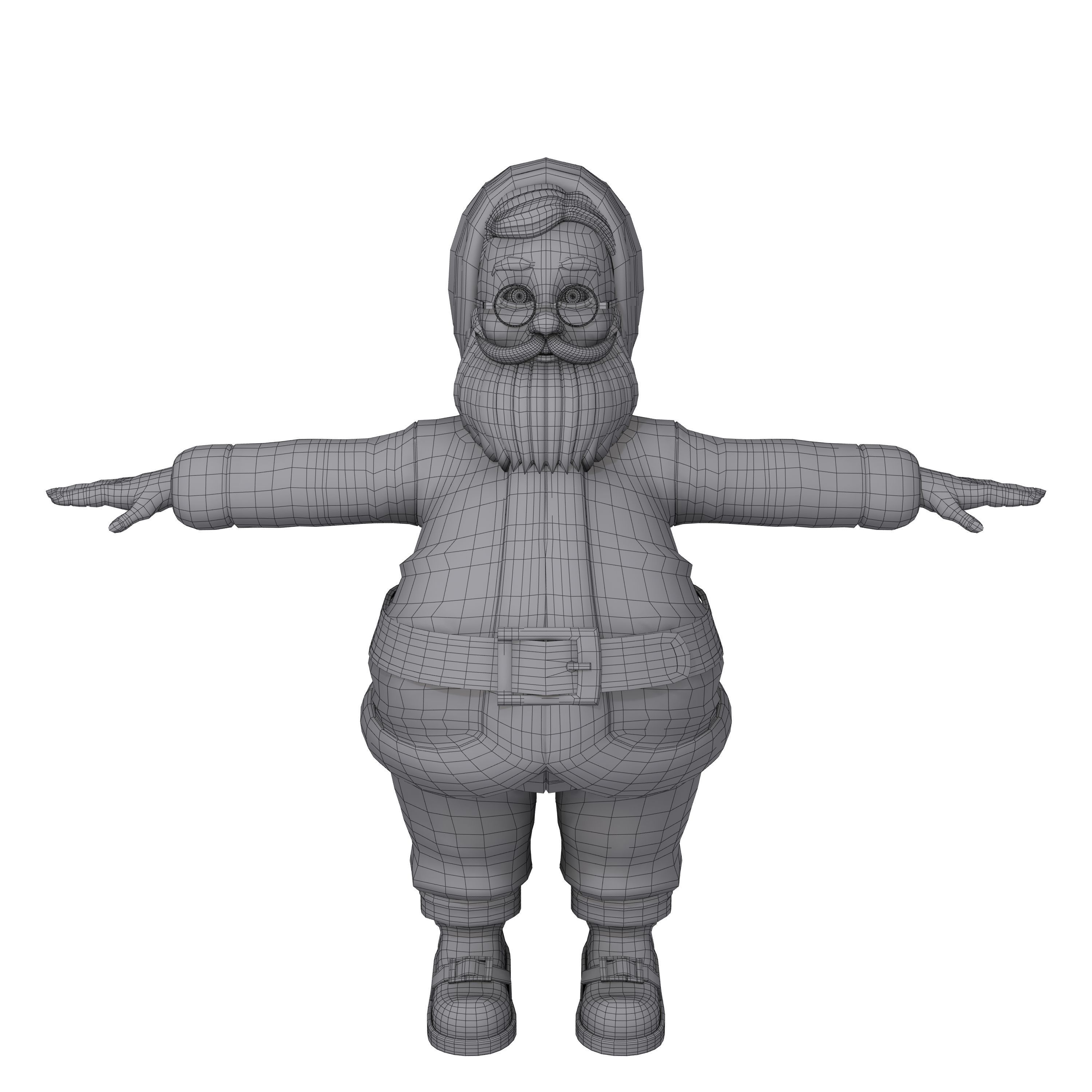 Santa Claus Cartoon 3D model_4