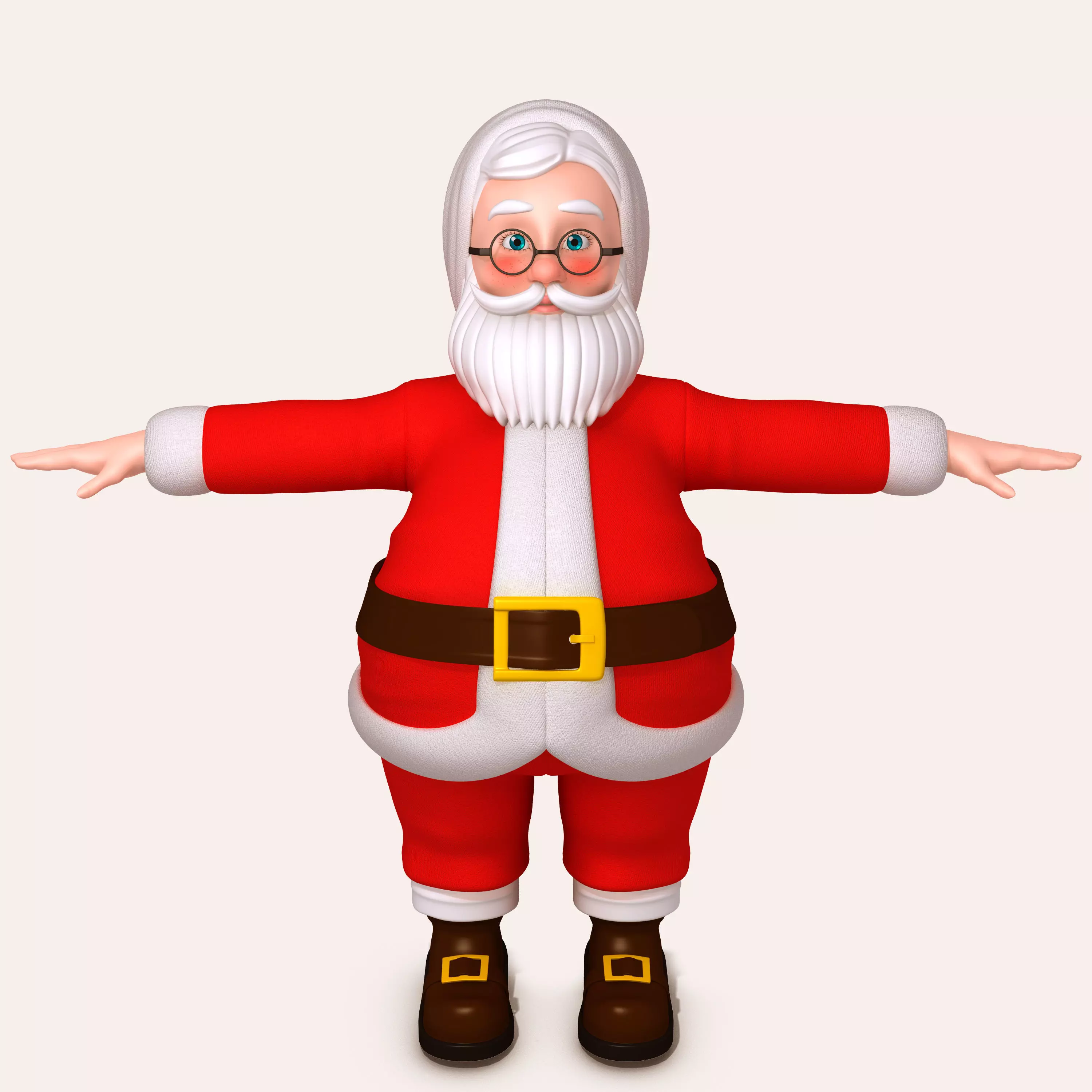 Santa Claus Cartoon 3D model_0