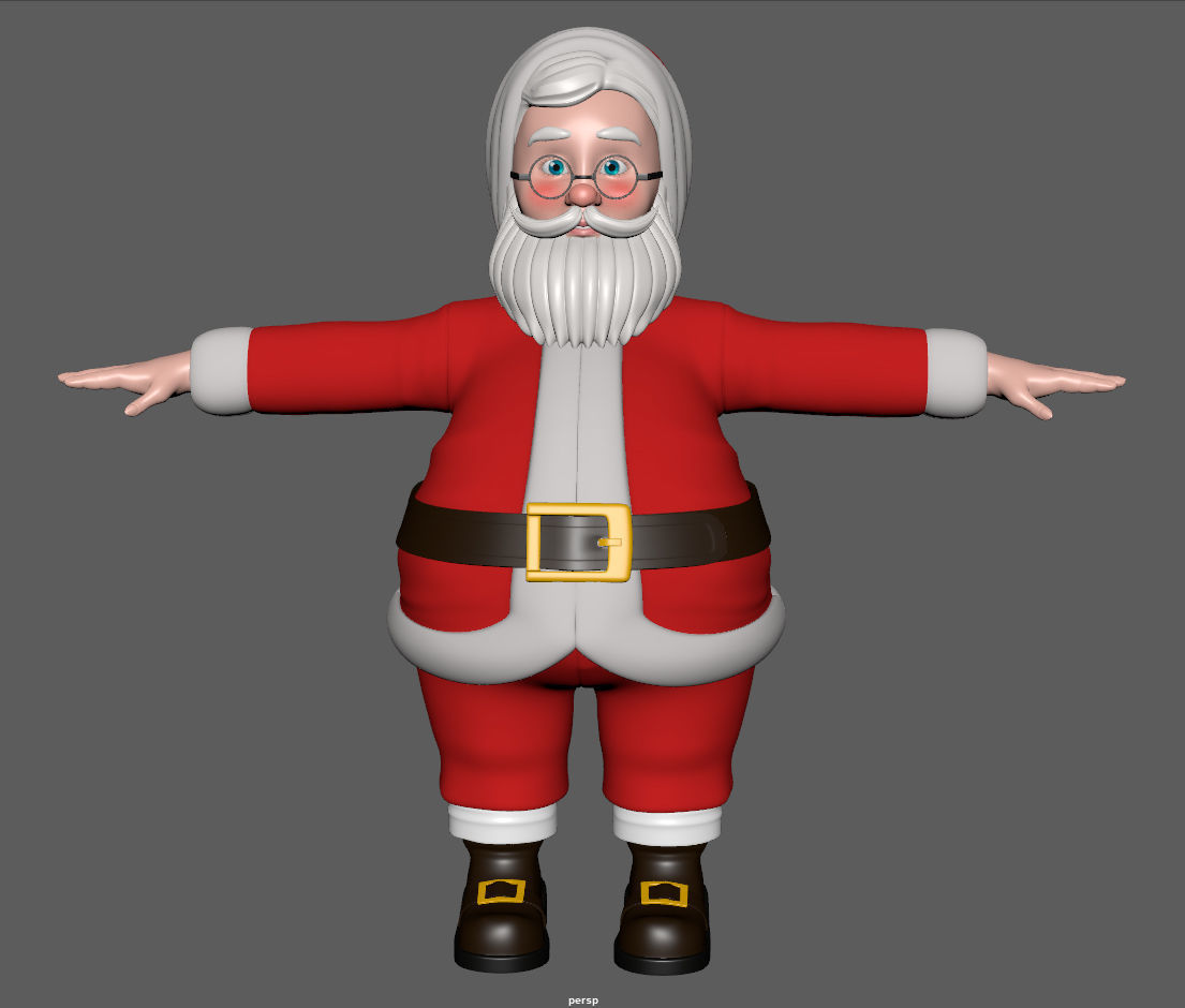 Santa Claus Cartoon 3D model_10