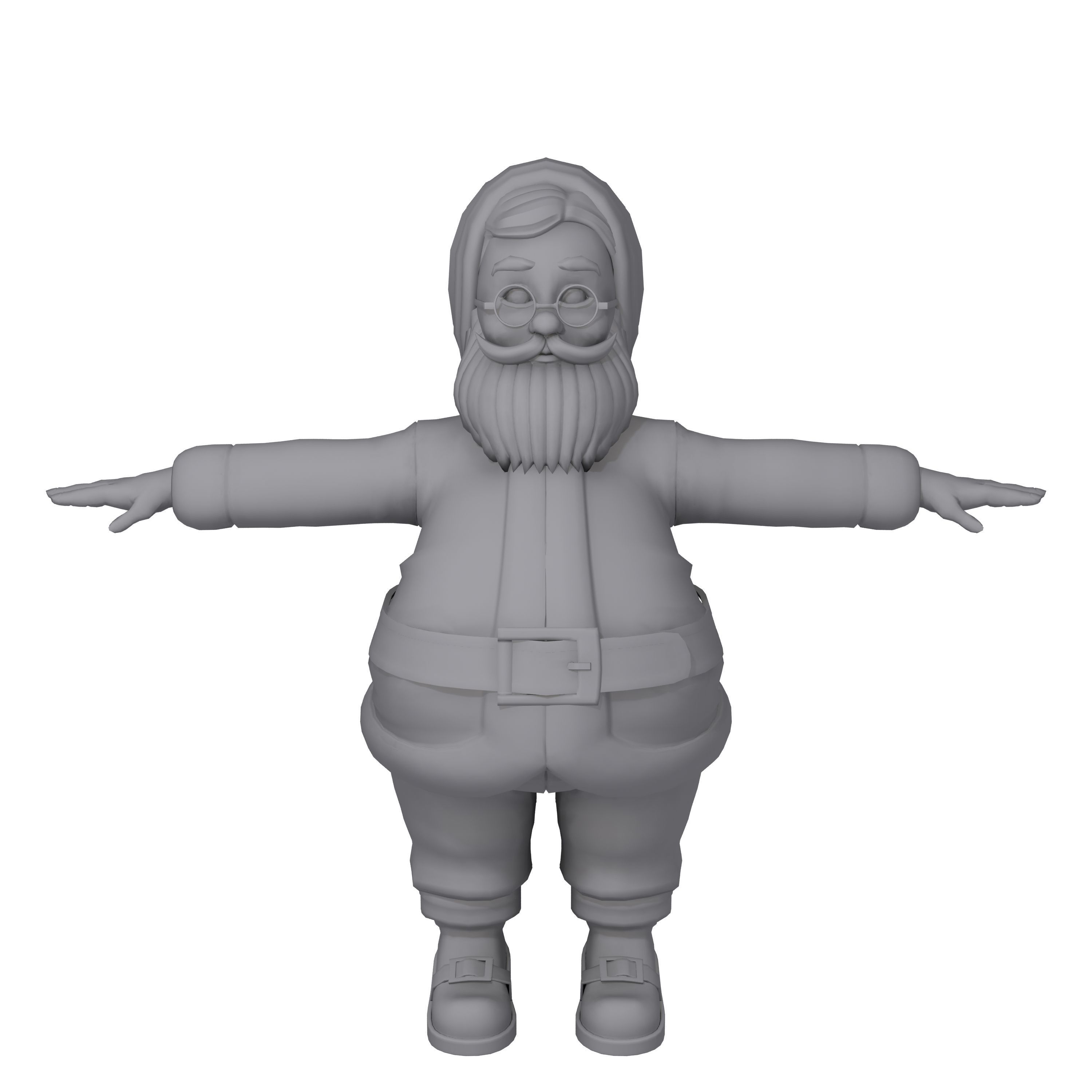 Santa Claus Cartoon 3D model_7
