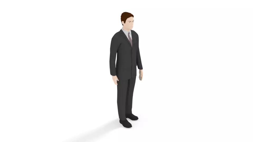 Low Poly Buisness Man Low-poly 3D model_0
