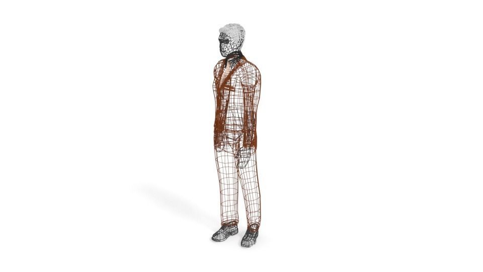 Low Poly Buisness Man Low-poly 3D model_16