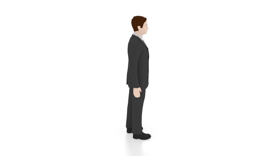 Low Poly Buisness Man Low-poly 3D model_1