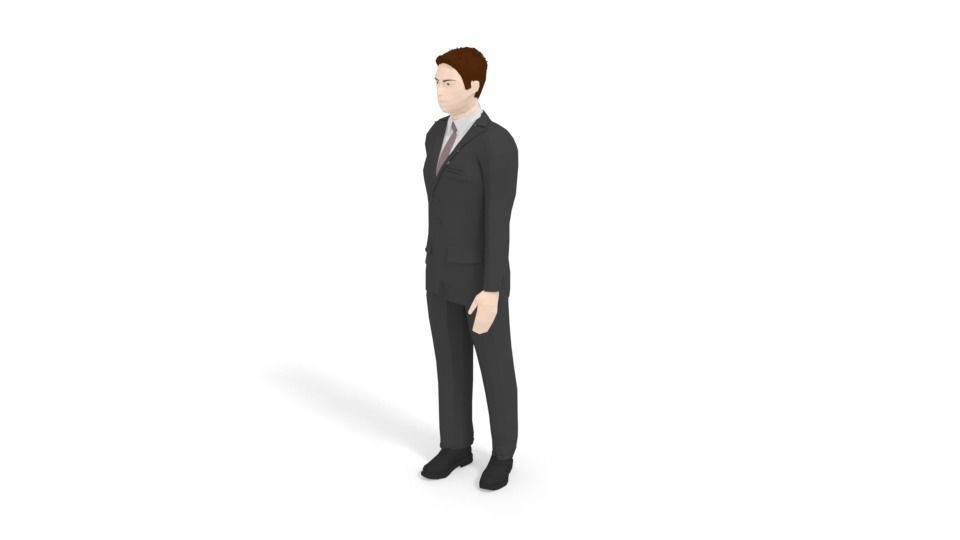 Low Poly Buisness Man Low-poly 3D model_6