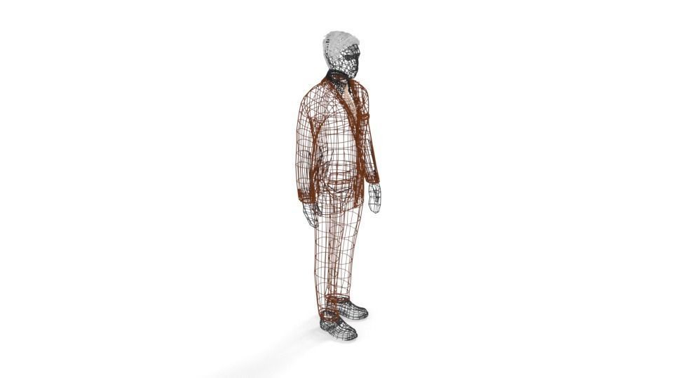 Low Poly Buisness Man Low-poly 3D model_10