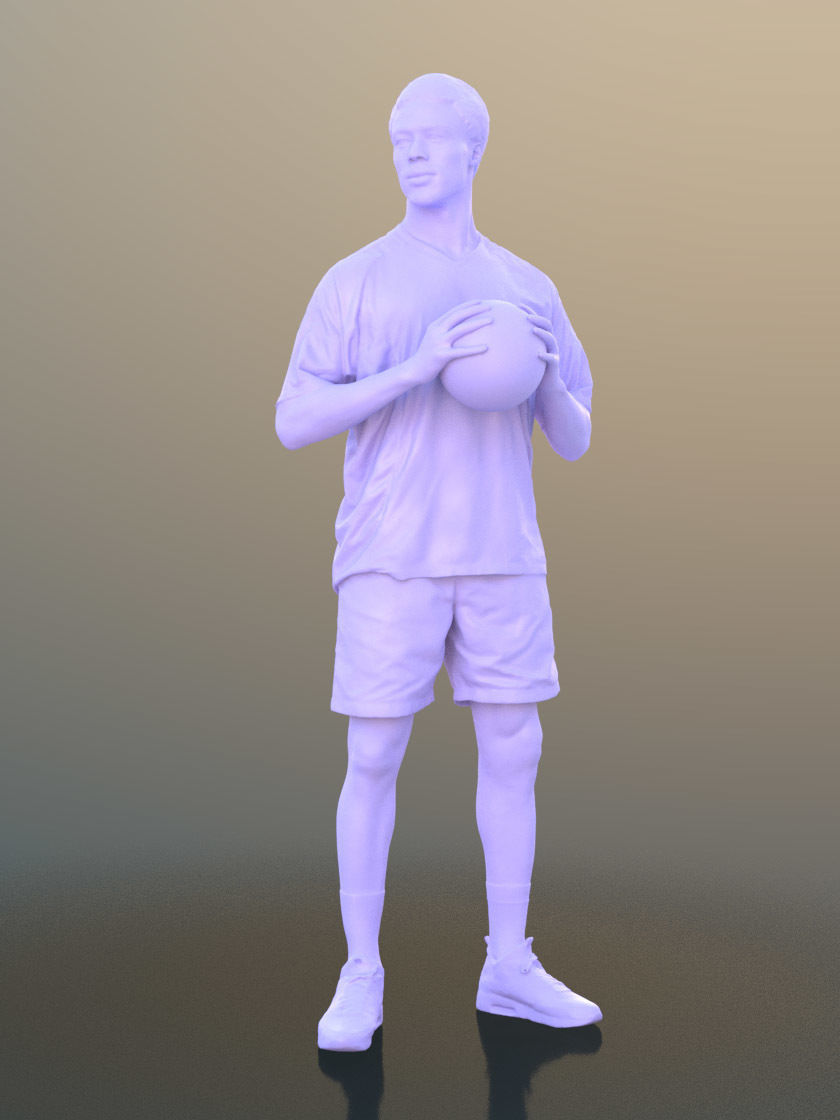 Bruce 10385 - Soccer Man Low-poly 3D model_3
