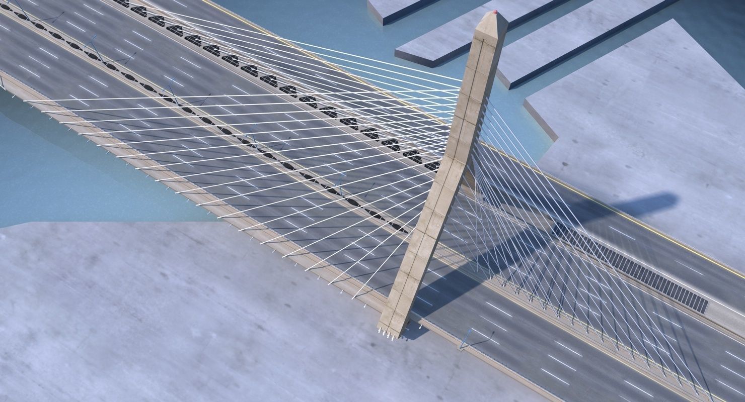 Boston Zakim Bridge 3D model_6