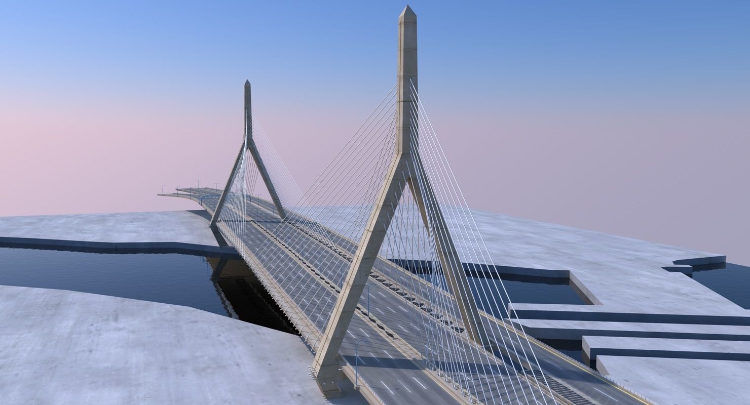 Boston Zakim Bridge 3D model_1