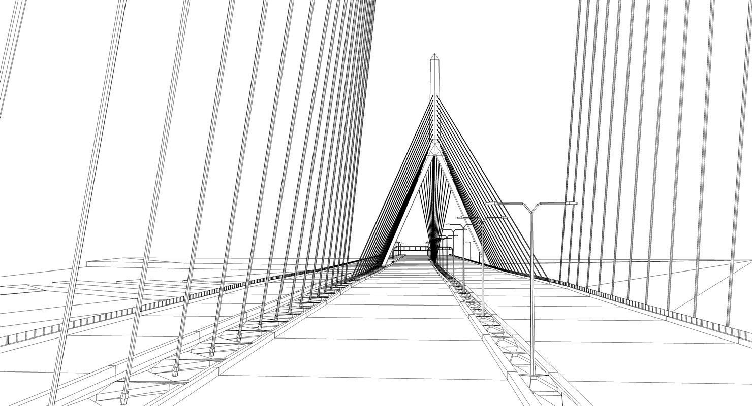 Boston Zakim Bridge 3D model_15