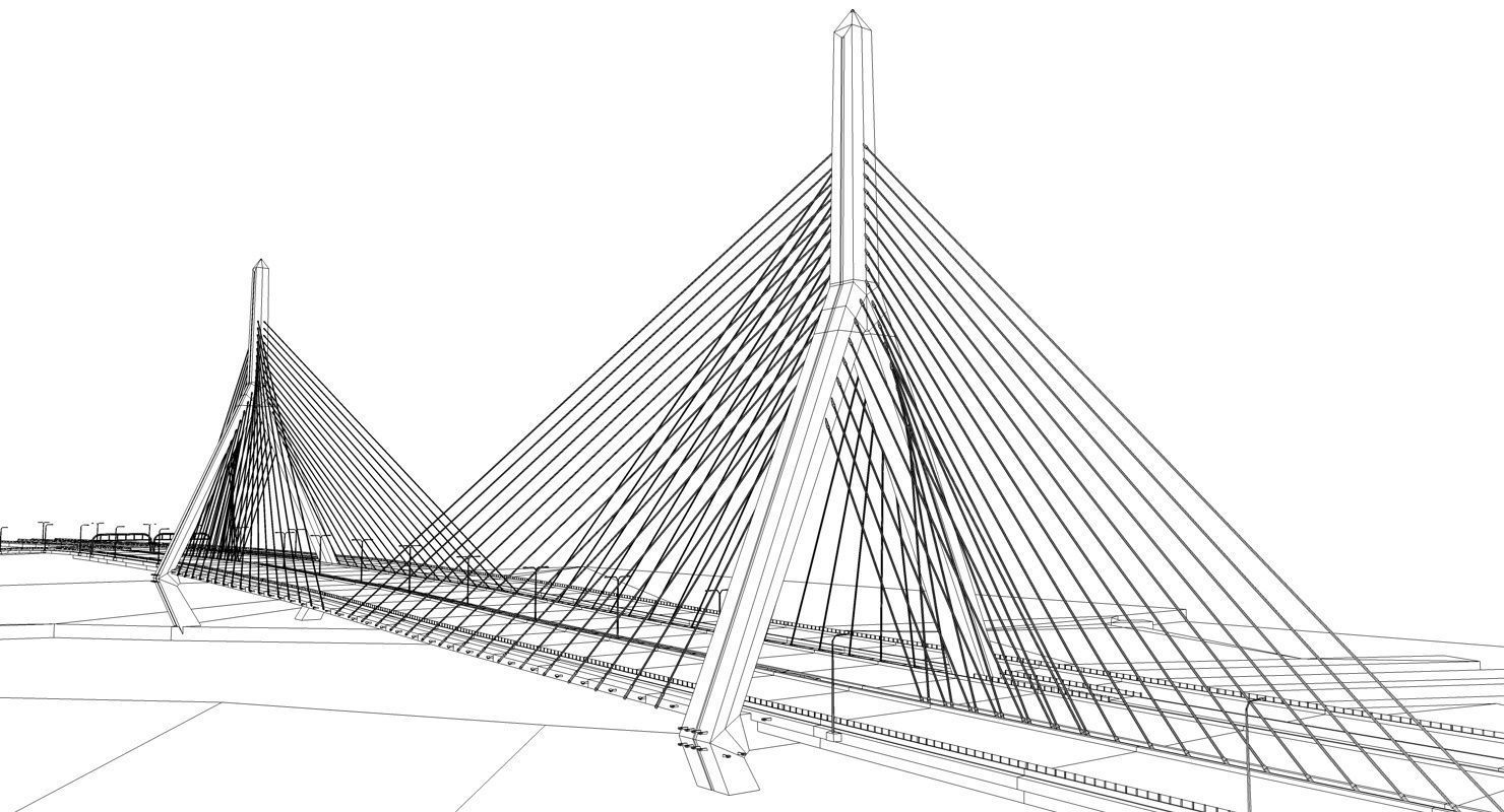 Boston Zakim Bridge 3D model_10