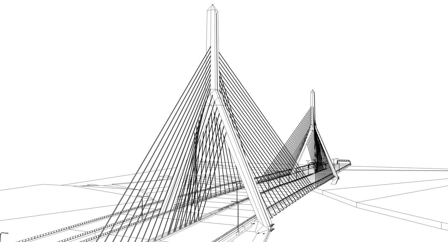 Boston Zakim Bridge 3D model_12
