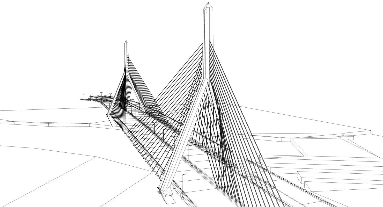 Boston Zakim Bridge 3D model_11