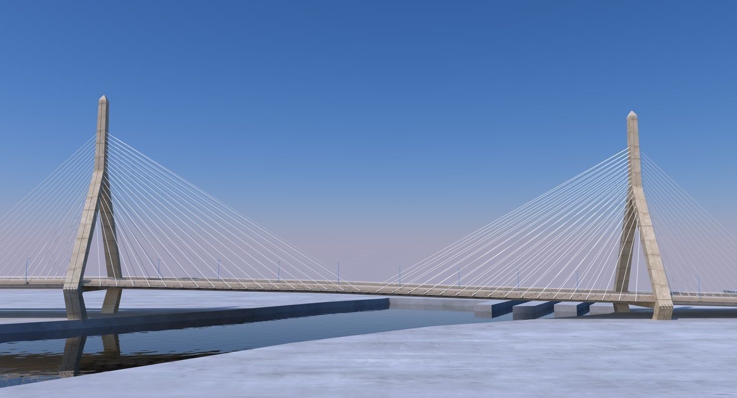 Boston Zakim Bridge 3D model_7