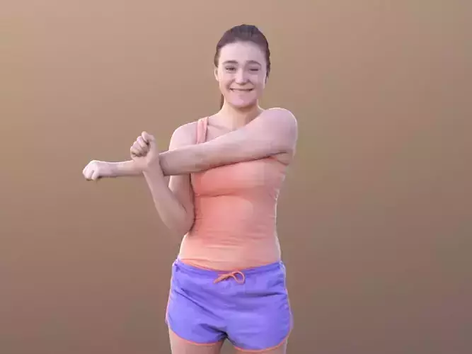 Nelly 10340 - Stretching Sport Girl Low-poly 3D model