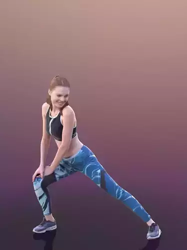 Valeska 10247 - Stretching Sport Girl Low-poly 3D model