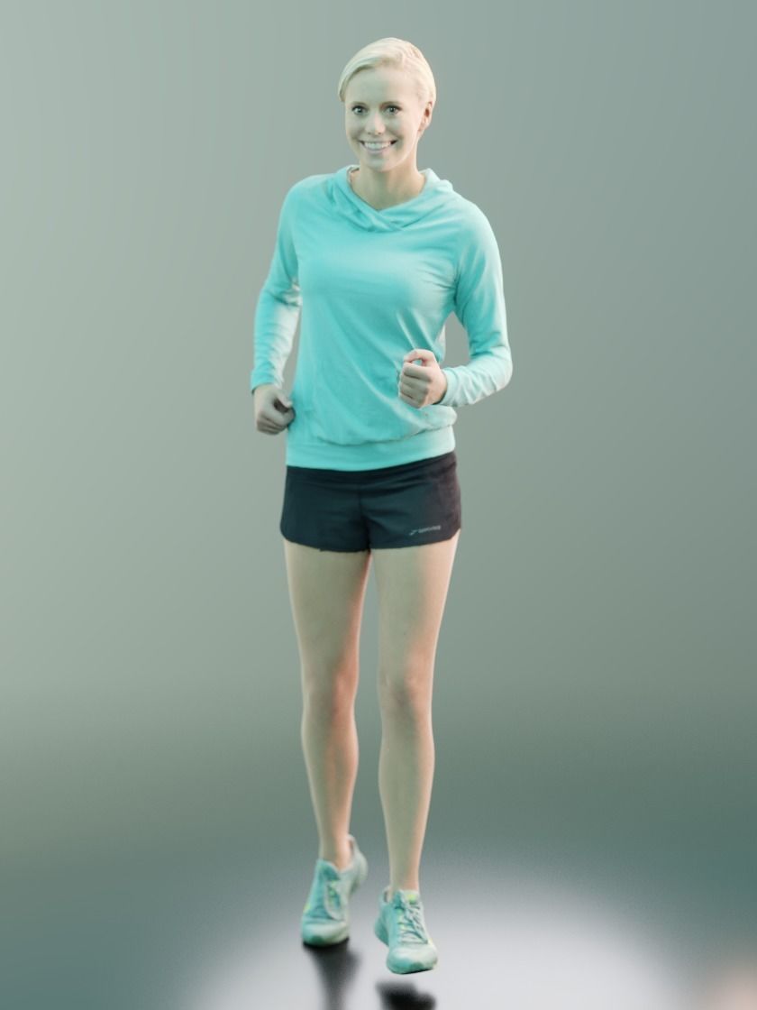 Ina 10060 - Sport Walking Girl Low-poly 3D model_1