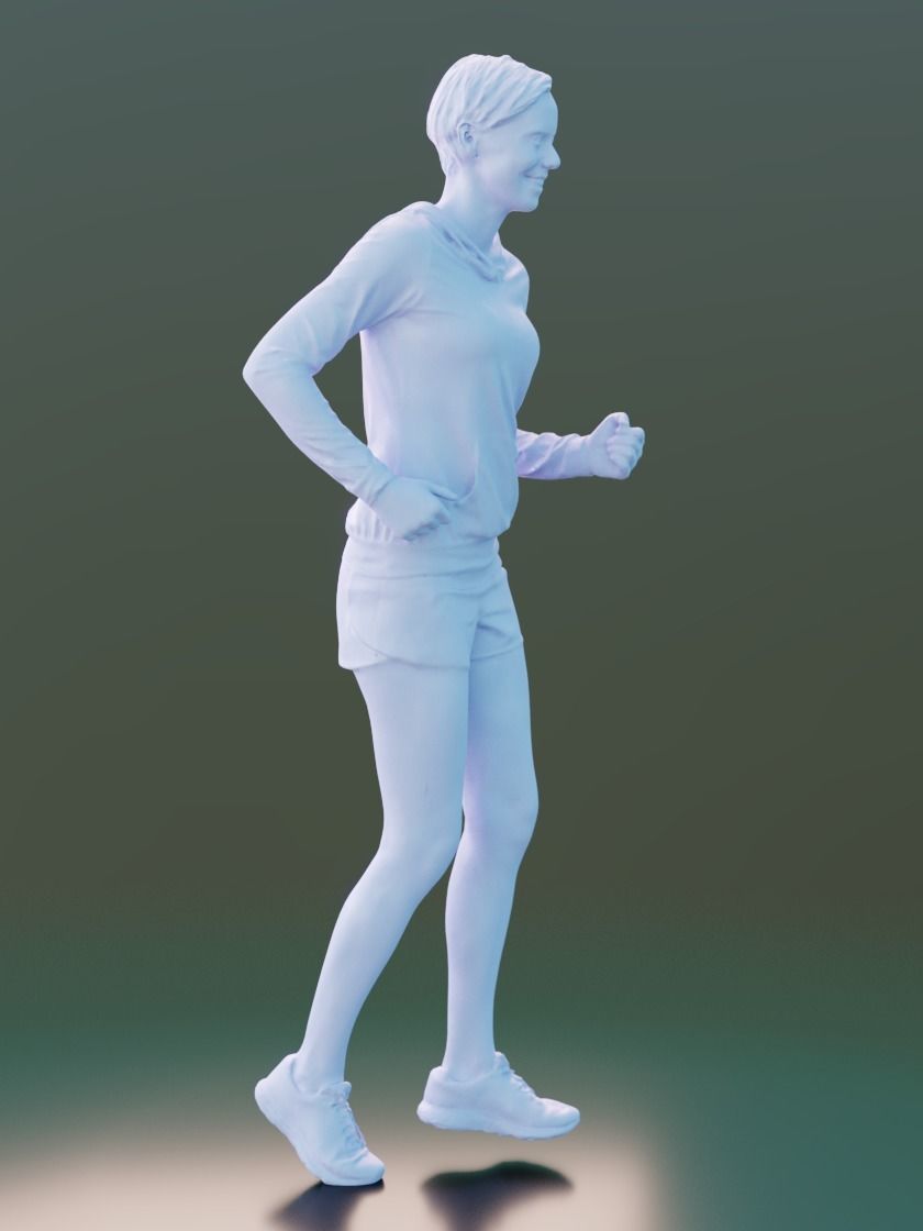 Ina 10060 - Sport Walking Girl Low-poly 3D model_4