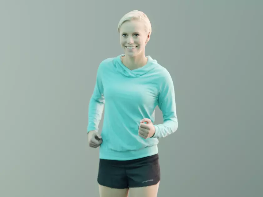 Ina 10060 - Sport Walking Girl Low-poly 3D model_0