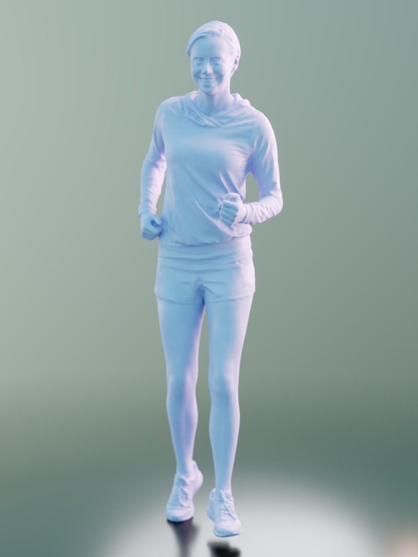 Ina 10060 - Sport Walking Girl Low-poly 3D model_3