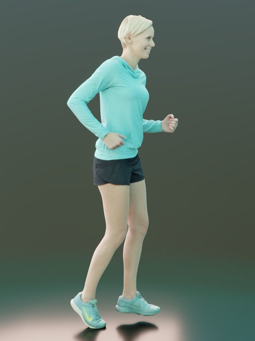 Ina 10060 - Sport Walking Girl Low-poly 3D model_2