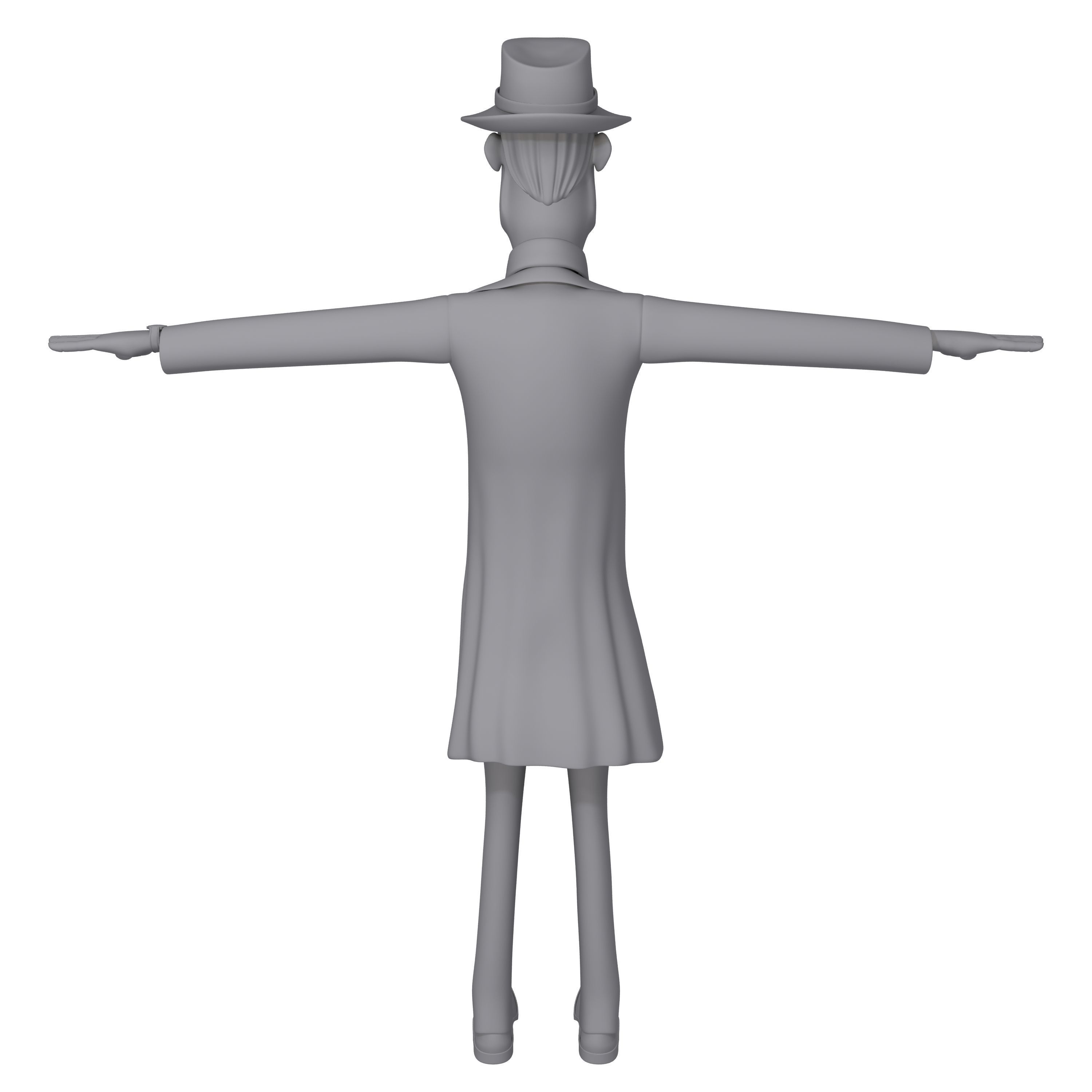 Detective Cartoon 3D model_10