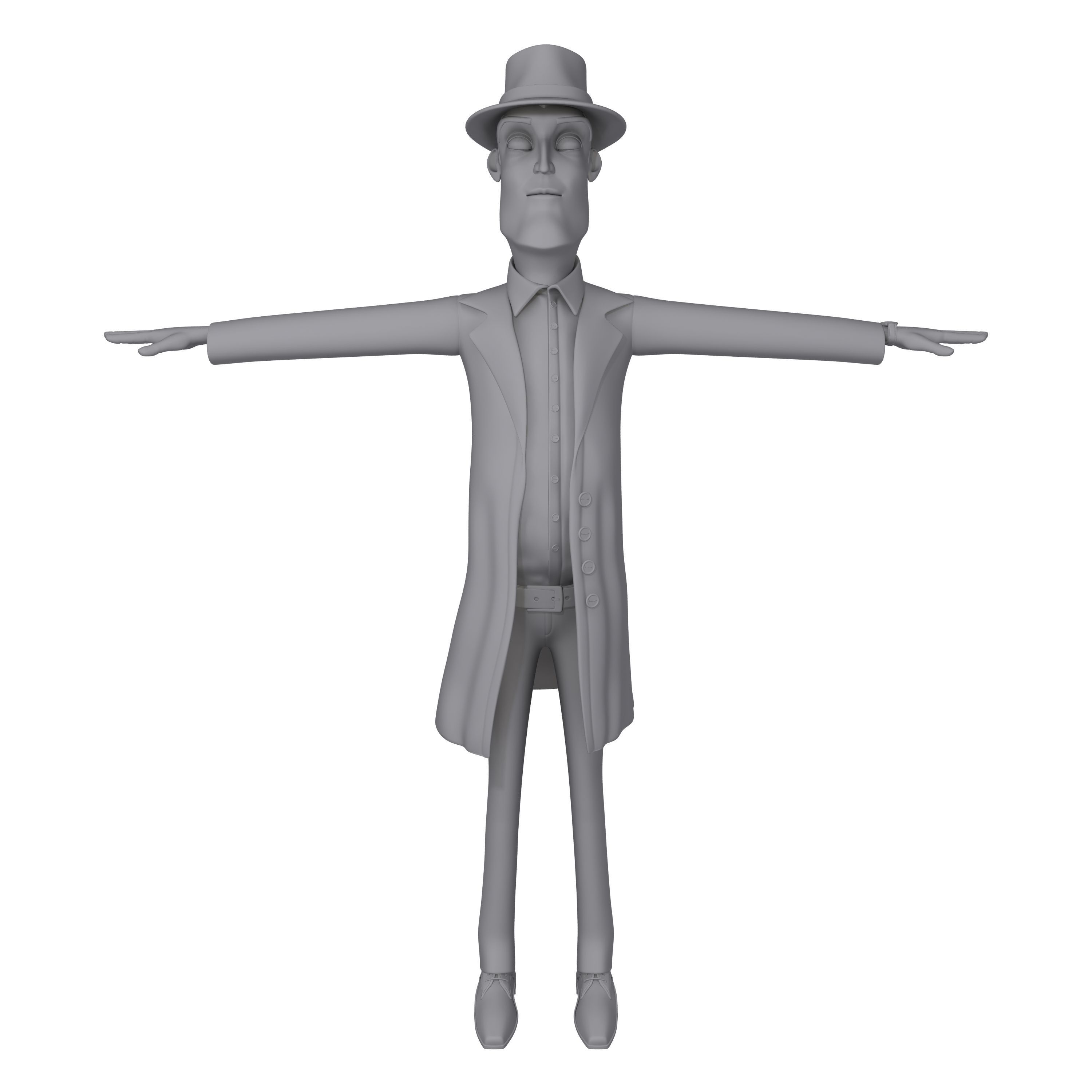 Detective Cartoon 3D model_8