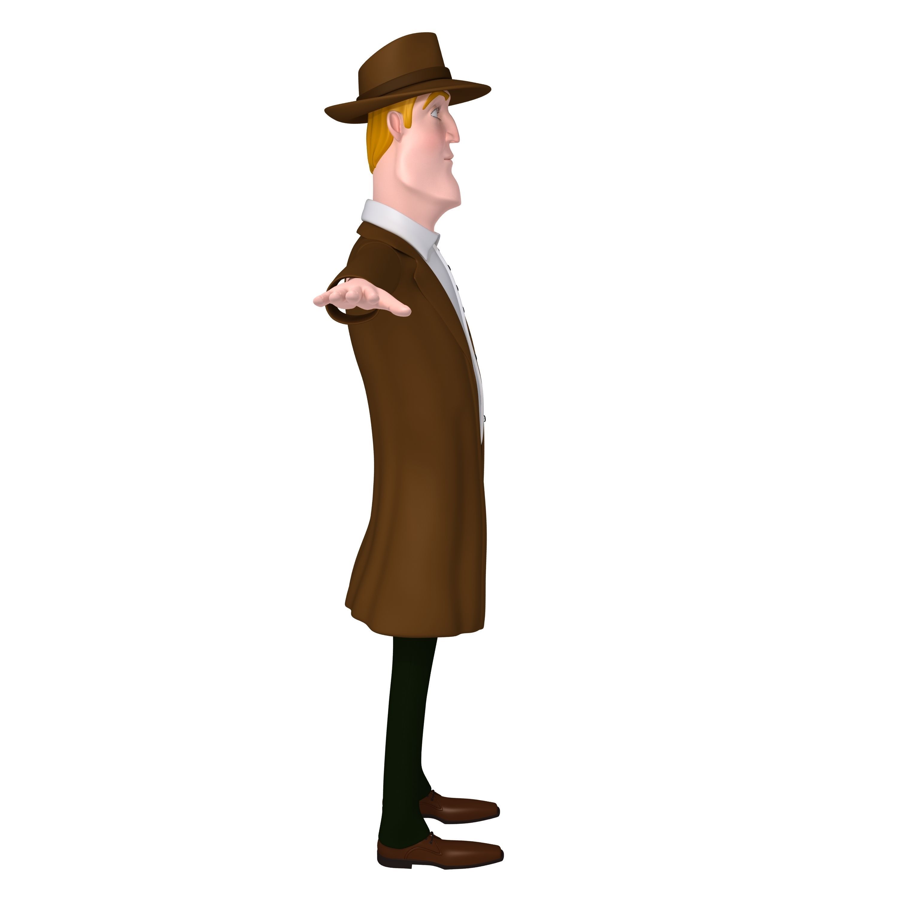 Detective Cartoon 3D model_3