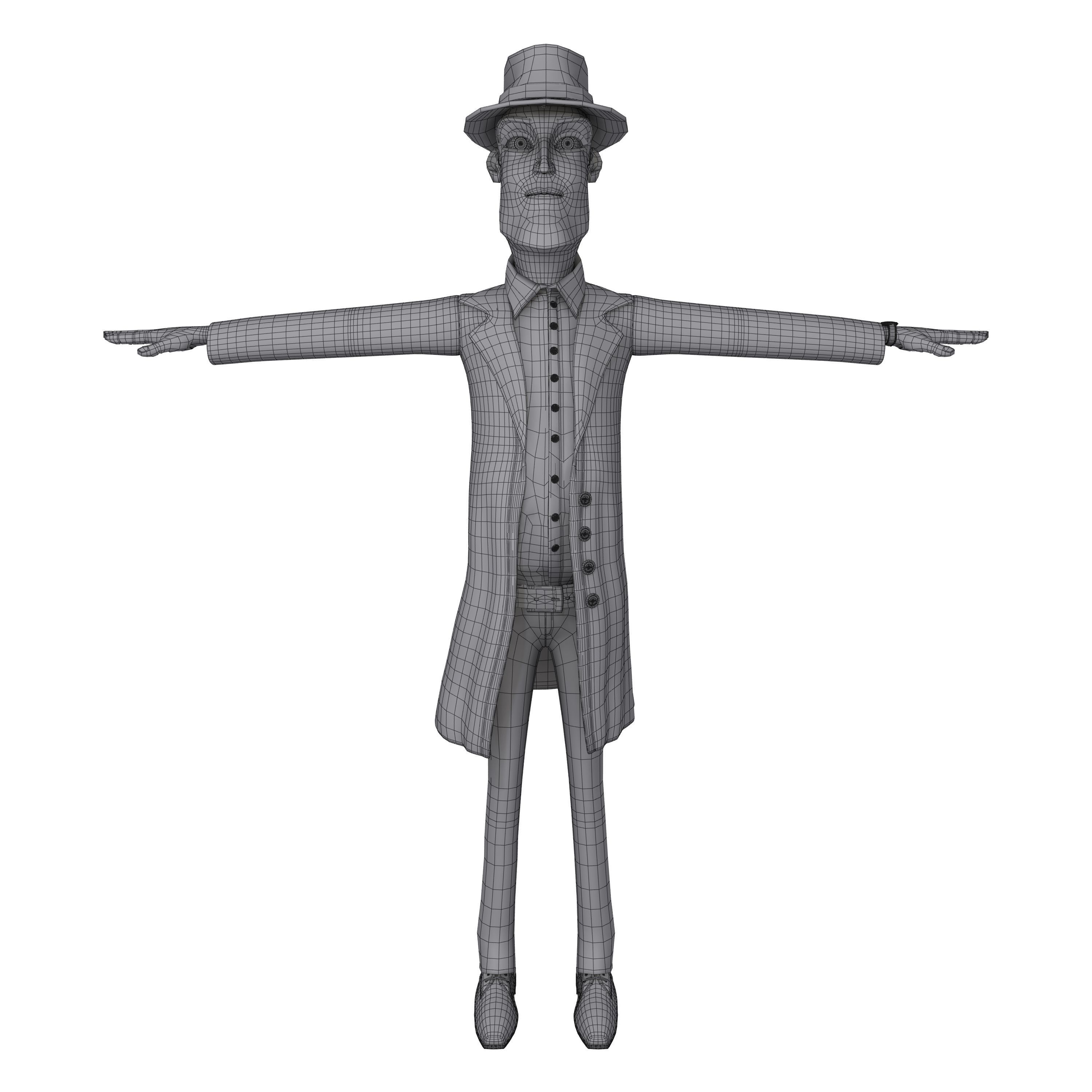 Detective Cartoon 3D model_11