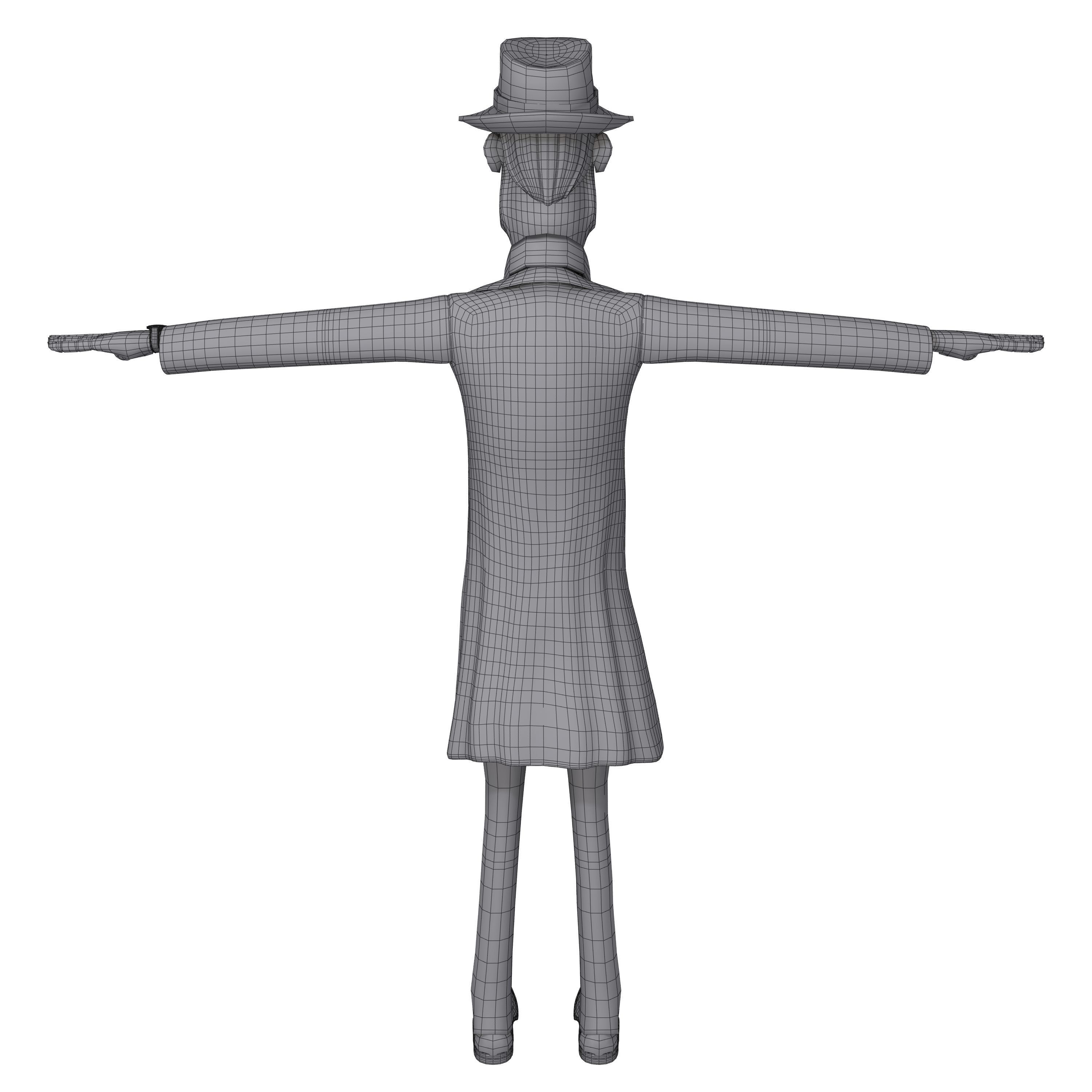 Detective Cartoon 3D model_13