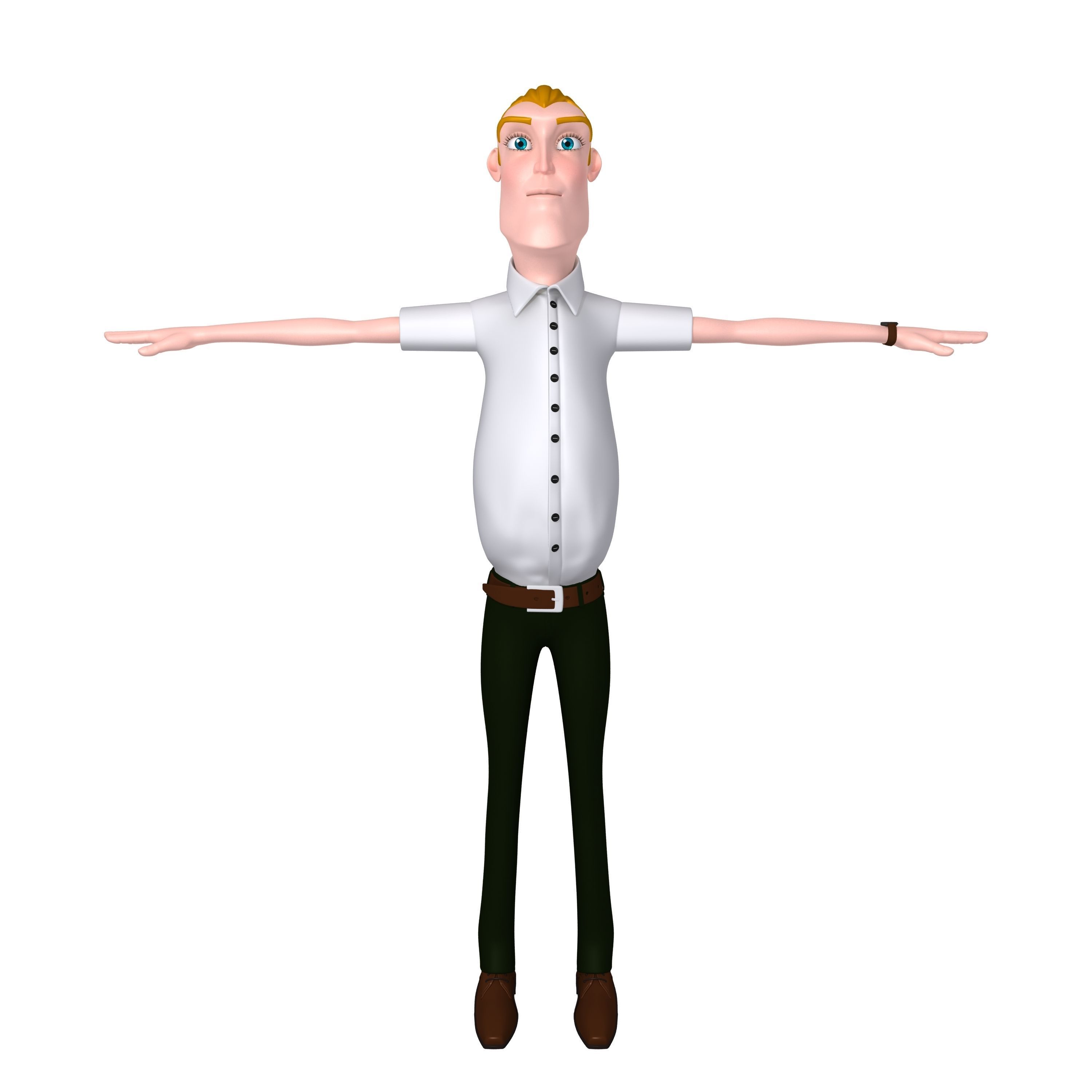 Detective Cartoon 3D model_5