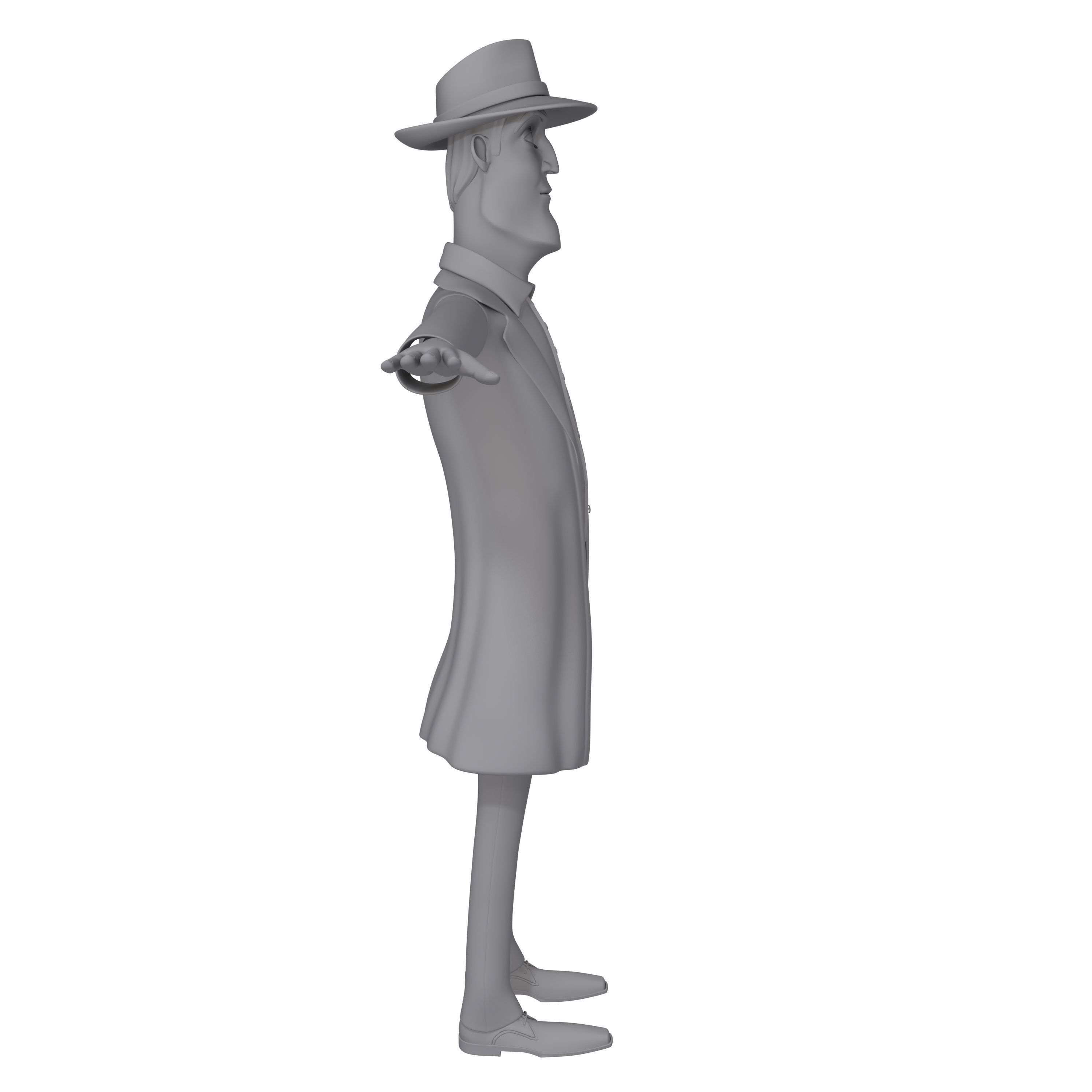 Detective Cartoon 3D model_9